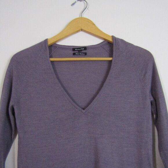 Massimo Dutti Women's Sweater Small Purple Cashmere Wool Capsule Wardrobe Cozy - Picture 2 of 10